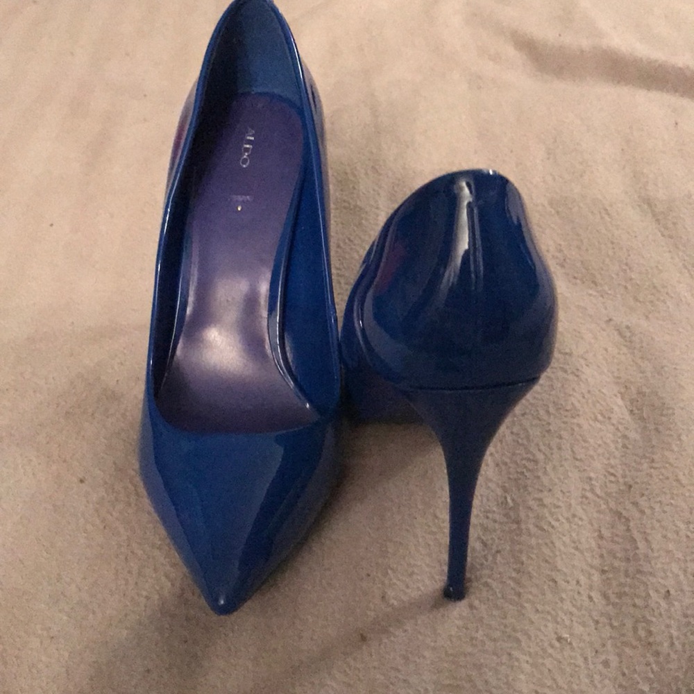 Patent Blue Aldo Pumps